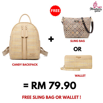 CANDY BACKPACK - RATTAN BW, BEIGE